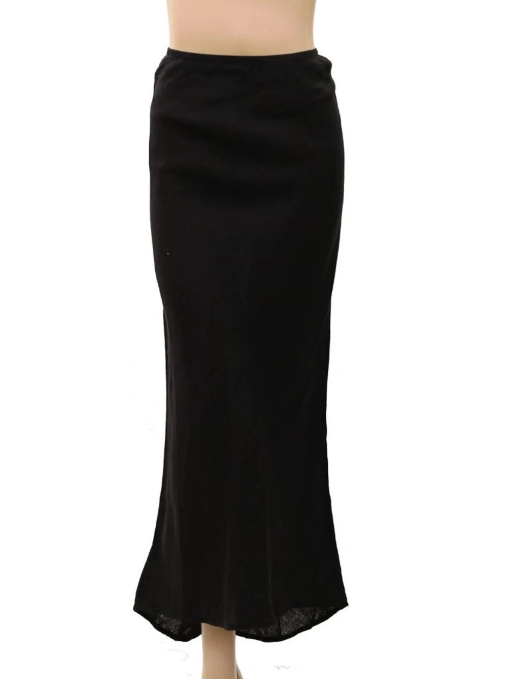 James Perse Los Angeles Linen Canvas Midi Skirt Pull-on Asymmetrical M-3 290349